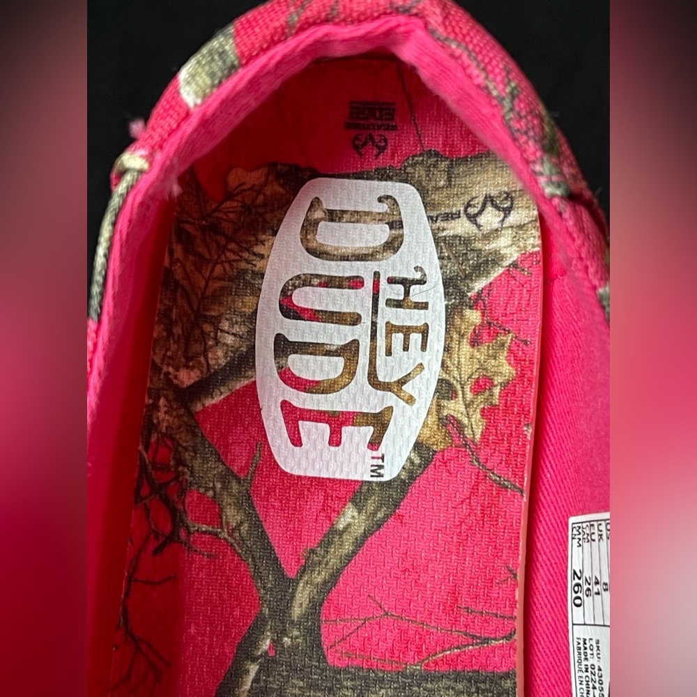 HEYDUDE Women's Wendy Realtree Edge slip-on loafer in Taffy Pink Sz 10 New - Picture 9 of 10